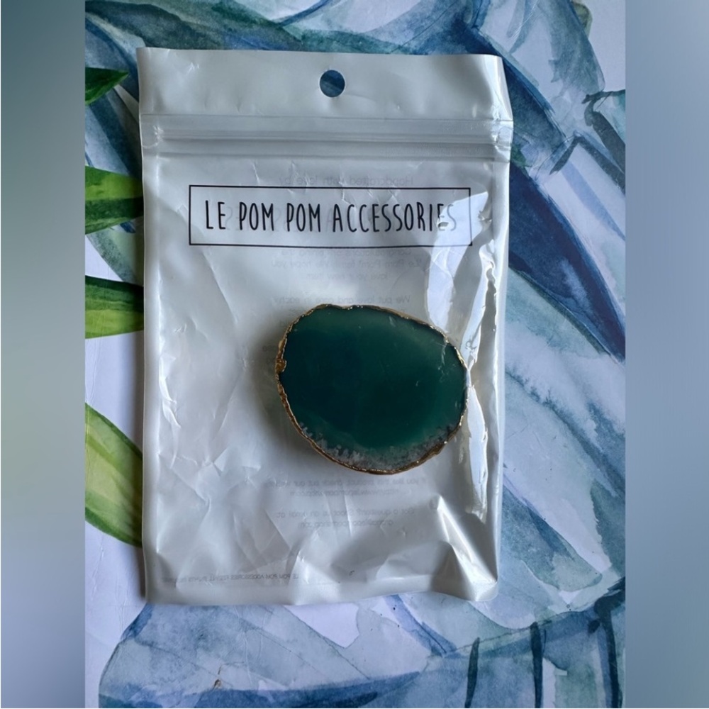 Le Pom Pom Accessories - green stone phone accessory NWT